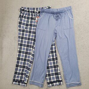 NEW Lucky Brand 2-Pack Women's M Lounge Pants For Plaid & Solid  M
